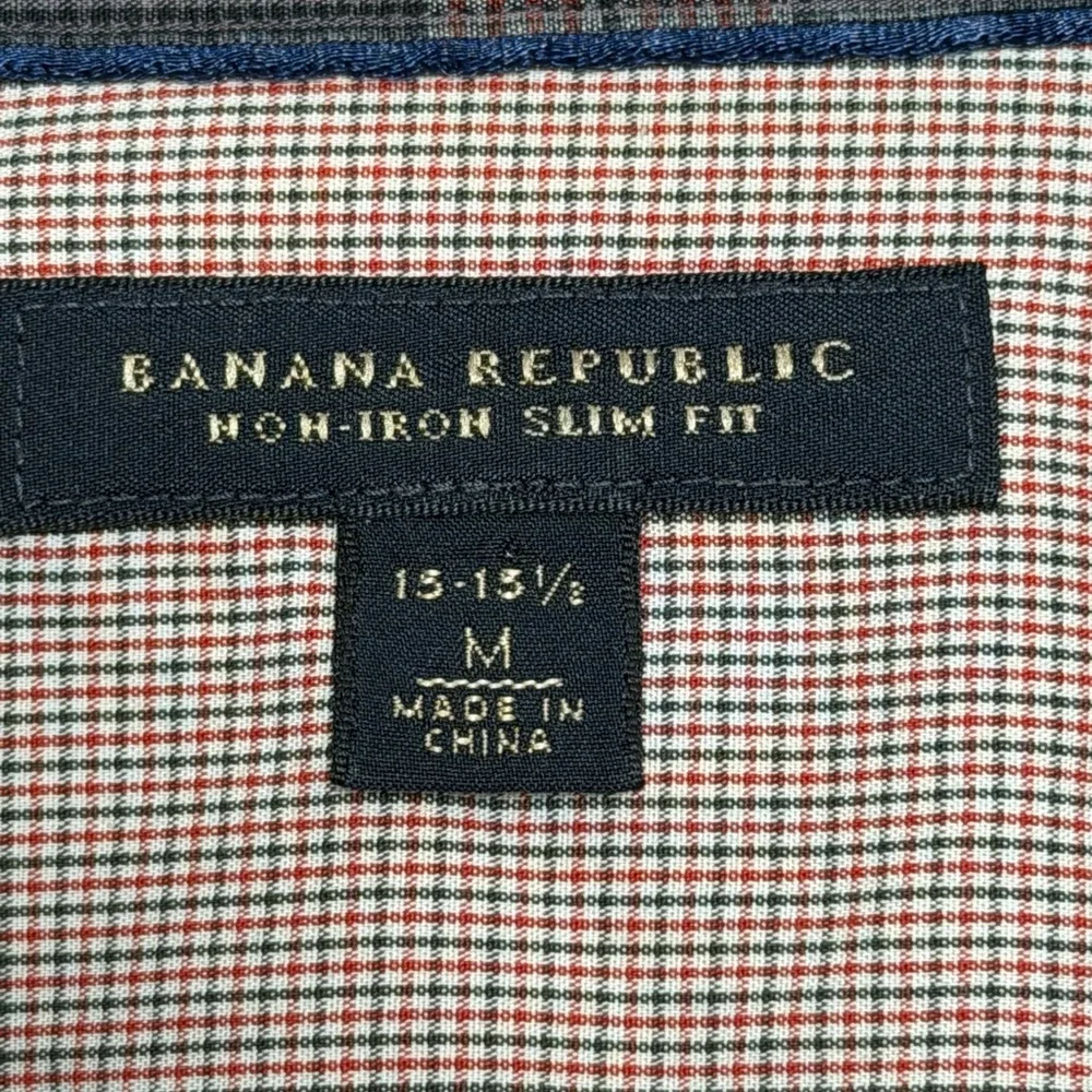 Banana Republic Men’s Plaid Non Iron Slim Fit Button Down - Size Medium